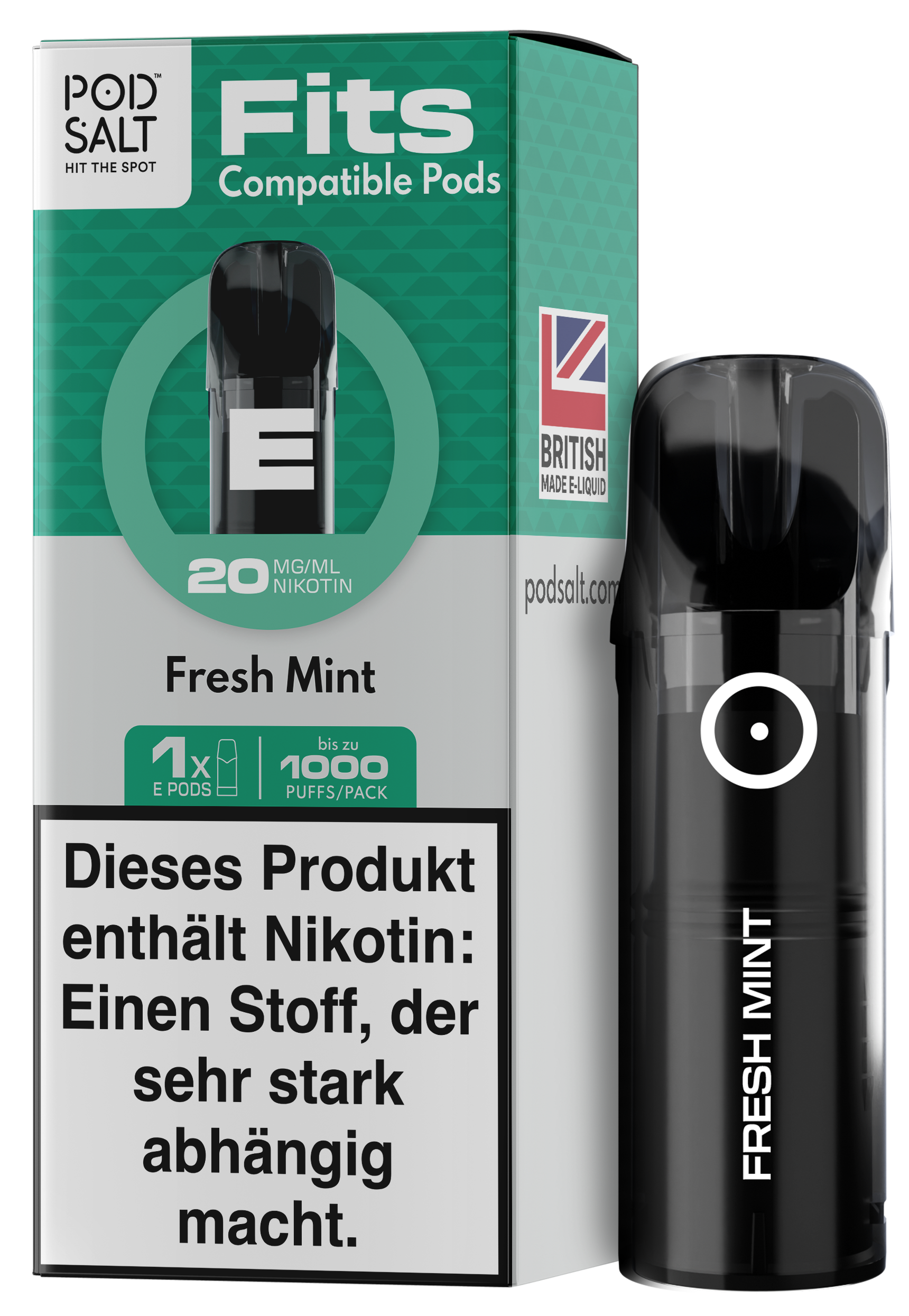 Pod Salt - Fits Pods Fresh Mint 20mg/ml - 3 Pack