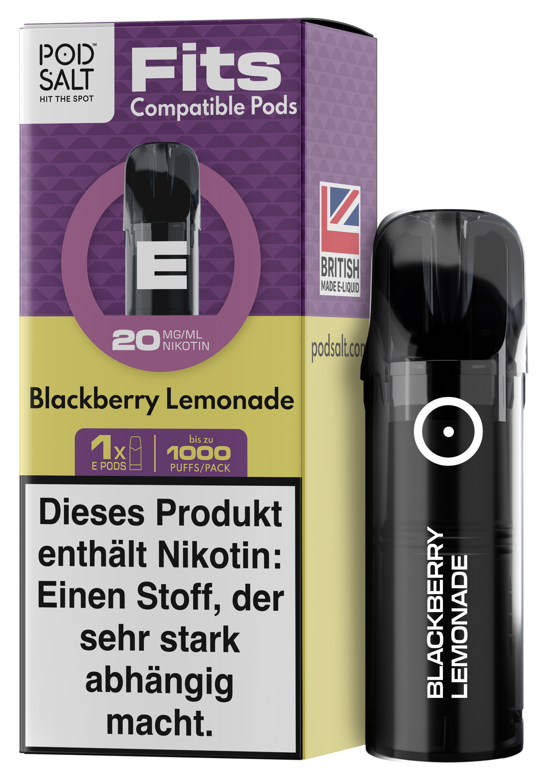 Pod Salt - Fits Pods Blackberry Lemonade 20mg/ml - 3 Pack