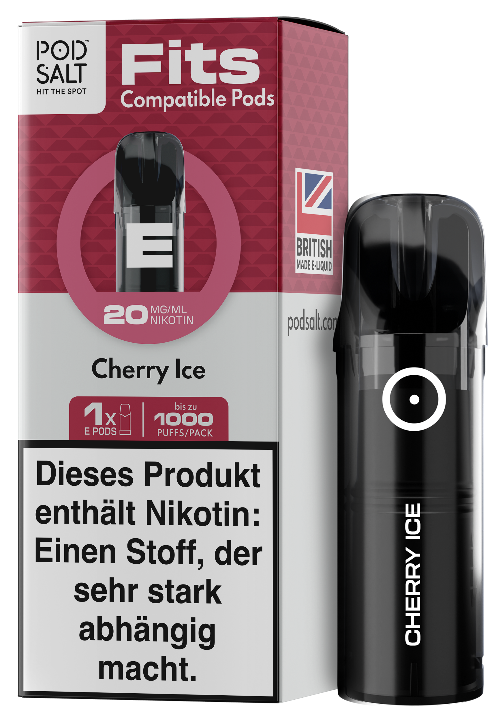 Pod Salt - Fits Pods Cherry Ice 20mg/ml - 3 Pack
