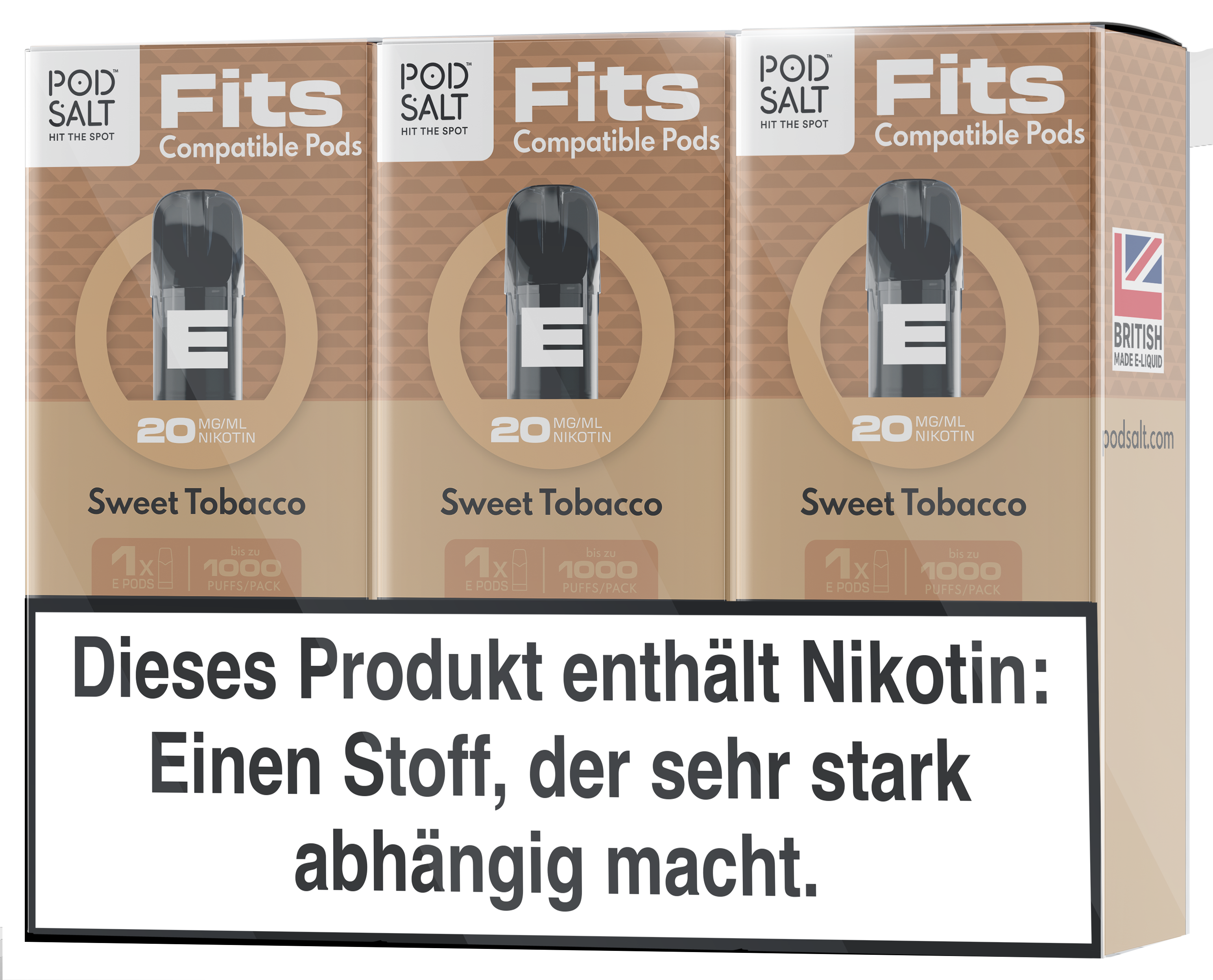 Pod Salt - Fits Pods Sweet Tobacco 20mg/ml - 3 Pack